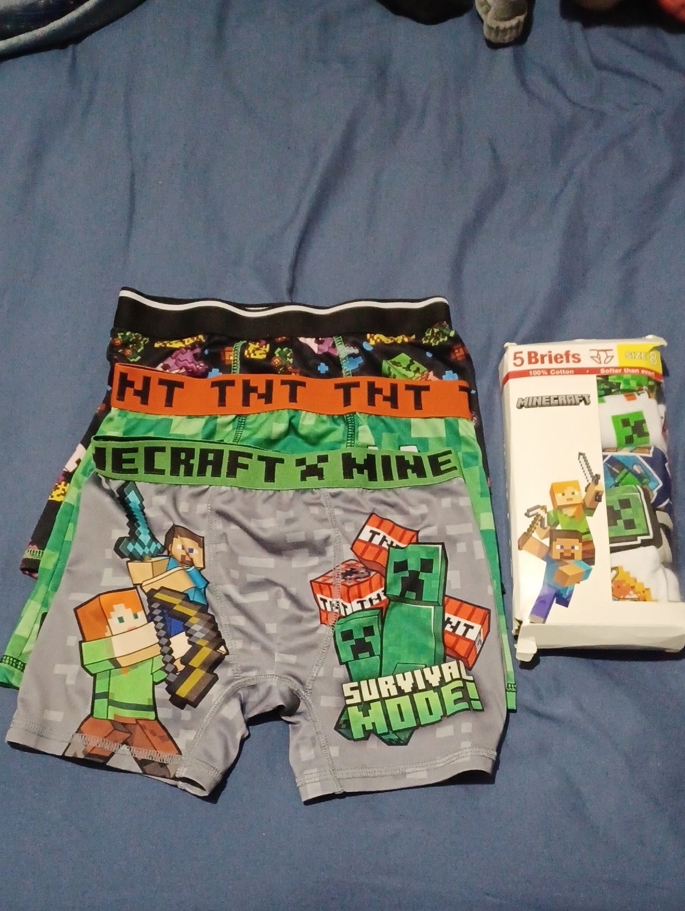 Bundle Of 8 Minecraft Kids Briefs Underwear Size 8